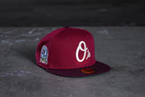 NEW ERA “OX BLOOD" BALTIMORE ORIOLES FITTED HAT (BRICK RED/MAROON)