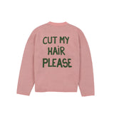 SSSTUFFF "CUT MY HAIR" KNITTED CREWNECK (PINK/GREEN)