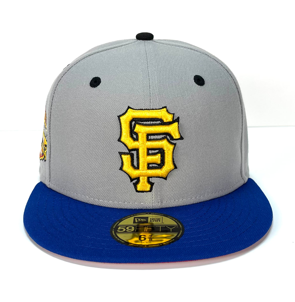 San Francisco Giants (Gigantes) 60th Anniversary New Era 59FIFTY Fitted Hat (Night Shift Navy, Misty Morning Gray Gray Under BRIM) 7 1/4