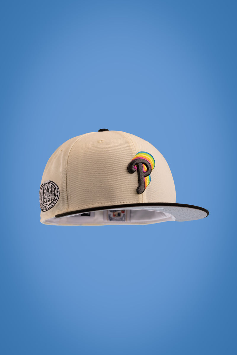 Philadelphia Phillies New Era Chrome 59FIFTY Fitted Hat - Stone/Black