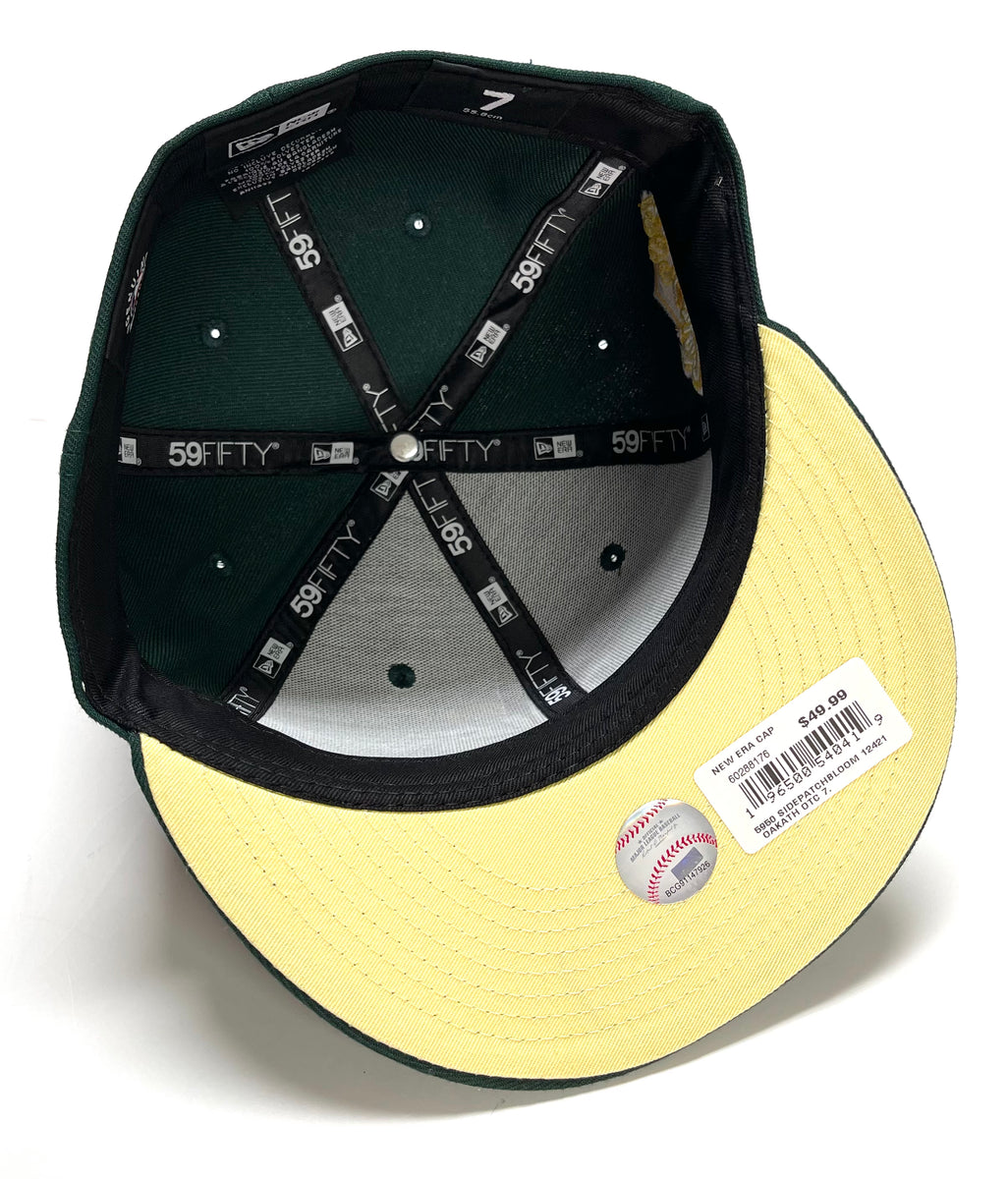 NEW ERA SIDEPATCH BLOOM OAKLAND A'S FITTED HAT (DARK GREEN/YELLOW) – So  Fresh Clothing