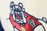 NEW ERA "SPLIT BLOCK" FRESNO BULLDOGS FITTED HAT (SCARLET/CHROME/ROYAL)