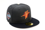 NEW ERA "UP ALL NIGHT” GOLDEN STATE WARRIORS FITTED HAT (GRAPHITE/NAVY/CHROME)