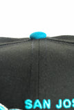 NEW ERA "TEAM SCRIPT" SAN JOSE SHARKS FITTED HAT (BLACK/TEAL)