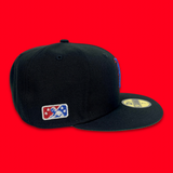 NEW ERA "SECRET SERVICE" BIRMINGHAM BARONS FITTED HAT (BLACK/METALLIC RED & BLUE)