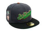 NEW ERA "ORGANIC PRINT” SAN FRANCISCO GIANTS  FITTED HAT (DARK GRAPHITE/BLACK/RUST ORANGE)