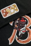 NEW ERA "PRAY 4 PARIS” BUFFALO BISONS FITTED HAT (BLACK/VEGAS GOLD)