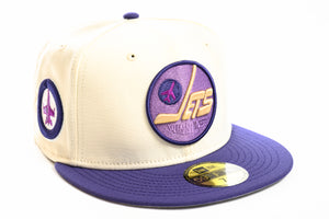 NEW ERA "JET LIFE 2.0" WINNEPEG JETS FITTED HAT (CHROME WHITE/NEW ORCHID)