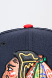 NEW ERA "HEAD HUNTER" CHICAGO BLACKHAWKS FITTED HAT (NAVY/BLACK)