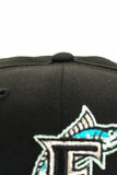 NEW ERA "DELUXE" FLORIDA MARLINS FITTED HAT (BLACK/TEAL)