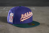 NEW ERA "OLD TOWN LAHAINA" OAKLAND A'S FITTED HAT (DARK GREEN/PURPLE)