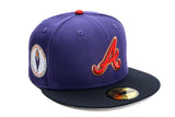 NEW ERA "ATL" ATLANTA BRAVES FITTED HAT (PURPLE/NAVY/RED)