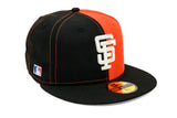 NEW ERA "TEAM SPLIT" SAN FRANCISCO GIANTS  FITTED HAT (BLACK/ORANGE)