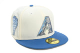 NEW ERA "EL AZUL” ARIZONA DIAMOND BACKS  FITTED HAT + MIDDLE FINGER BLIP (CHROME/INDIGO BLUE)