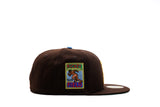 NEW ERA "KING" OAKLAND A'  FITTED HAT (BROWN/LIGHT BLUE)