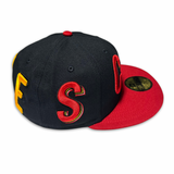 COOKIES "ON THE BLOCK" NEW ERA FITTED CAP (NAVY/RED/MULTI)