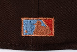 NEW ERA "KING" OAKLAND A'  FITTED HAT (BROWN/LIGHT BLUE)