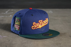 NEW ERA "POLO GROUNDS" SF GIANTS FITTED HAT + PIN (NAVY/DARK GREEN)