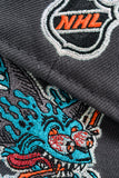 NEW ERA "BAY WATERS” SAN JOSE SHARKS FITTED HAT (DARK GRAPHITE/ORANGE)