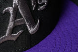 NEW ERA "$HORT DOGG 2.0" OAKLAND A'S FITTED HAT (BLACK/DEEP PURPLE)