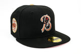 NEW ERA "PRAY 4 PARIS” BUFFALO BISONS FITTED HAT (BLACK/VEGAS GOLD)