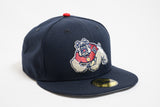 NEW ERA "TARK" FRESNO BULLDOGS FITTED HAT (NIGHTSHIFT NAVY/SCARLET)