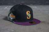 NEW ERA "SAMURAI" SEATTLE MARINERS FITTED HAT (BLACK/ PLUM)