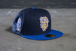 NEW ERA "MUSUBI" SAN FRANCISCO GIANTS FITTED HAT (NAVY/SONGBIRD BLUE)