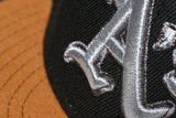 NEW ERA  "OAKLAND INFIELD" OAKLAND A'S FITTED HAT (BLACK/TOASTED PEANUT)