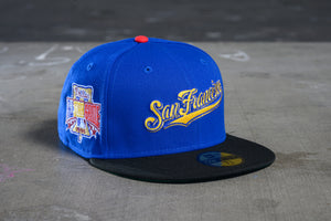 NEW ERA "WILT" SAN FRANCISCO GIANTS FITTED HAT (CALMING BLUE/BLACK)