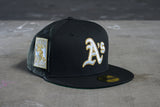 NEW ERA "RAPPER JEWELRY" OAKLAND A'S FITTED HAT (BLACK/METALLIC IRIS)