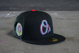 NEW ERA "MR. OMG" BALTIMORE ORIOLES FITTED HAT (BLACK/RED)