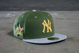 NEW ERA "DOMAIN DIEGO" NEW YORK YANKEES FITTED HAT (RIFLE GREEN/HEATHER GREY)