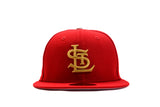 NEW ERA "RED" ST. LOUIS BROWNS  FITTED HAT (RED/CHROME/PINK)