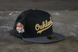 NEW ERA "THE MOVE" OAKLAND A'S FITTED HAT (DARK GRAPHITE/BLACK)