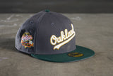 NEW ERA “880" OAKLAND A'S FITTED HAT (DARK GRAPHITE/DARK GREEN)