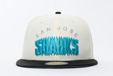 NEW ERA "SHARK BAIT" SAN JOSE SHARKS FITTED HAT (CHROME/BLACK)