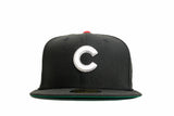 NEW ERA "CHROME" CHICAGO CUBS FITTED HAT (BLACK)