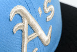 NEW ERA "CIRCUS” OAKLAND ATHLETICS FITTED HAT (SKY BLUE/BLACK/RED)