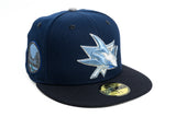 NEW ERA "BLUE WATERS” SAN JOSE SHARKS  FITTED HAT (OCEANSIDE BLUE/NIGHTSHIFT NAVY)