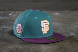 NEW ERA "CHERRY BLOSSOM GREEN TEA" SF GIANTS FITTED HAT (PINE GREEN/PLUM)