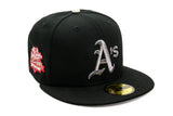 NEW ERA "APE NO KILL APE” OAKLAND A'S FITTED HAT (BLACK/CHROME)