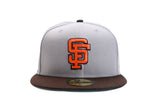 NEW ERA "PACIFIC SOCK EXCHANGE" SAN FRANCISCO GIANTS FITTED HAT (GREY/BURNT WOOD)