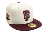 NEW ERA "FILLMORE" SAN FRANCISCO GIANTS FITTED HAT (CHROME/MAROON)