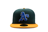 NEW ERA "ALMIGHTY" OAKLAND ATHLETICS FITTED HAT (DARK GREEN/A GOLD)