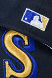 NEW ERA "NOW AND THEN” SEATTLE MARINERS  FITTED HAT (NAVY/NORTHWEST GREEN)
