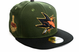 NEW ERA "SWAMP SHARK 3.0" SAN JOSE SHARKS FITTED HAT (RIFLE GREEN/BLACK)