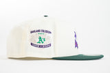 NEW ERA "OCBC / PURPLE FLOWERS" OAKLAND A'S FITTED HAT (CHROME/DARK GREEN)