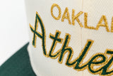 NEW ERA "RETRO SCRIPT 2.0” OAKLAND A'S FITTED HAT (CHROME/DARK GREEN/A GOLD)