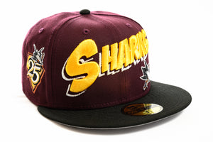 NEW ERA "MORNING CARTOONS" SAN JOSE SHARKS FITTED HAT (MAROON/BLACK)